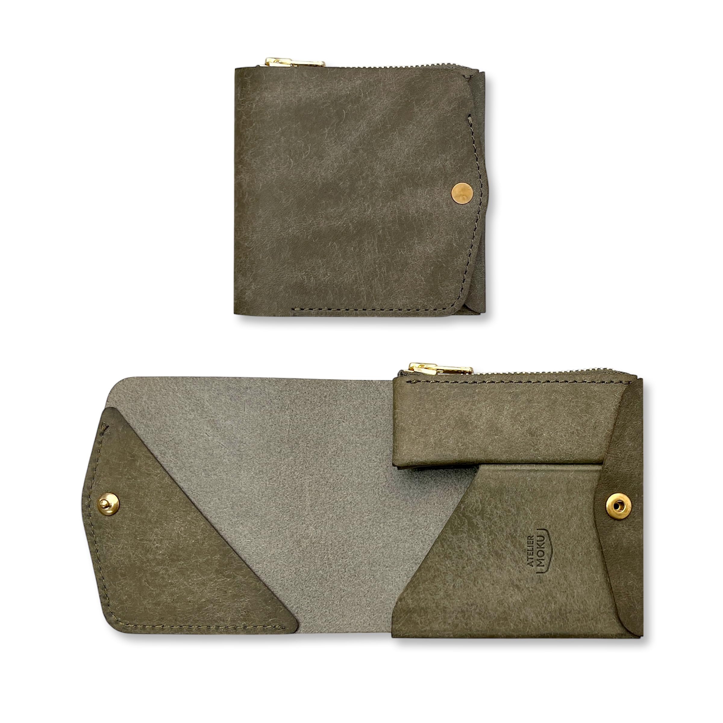 ☘️ 美品　ATELIER MOKU 小さく薄い財布SAKU ブラウン＊QH 薄い財布 メンズ・レディース/[数量限定]小さく薄い財布SAKU ver.3